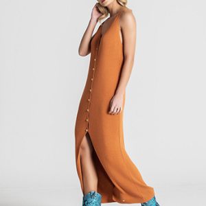 Vestido com Botões Or