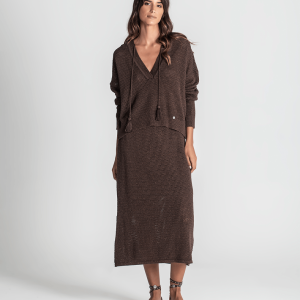 Camisola Lurex Perfurada C/ Capuz
