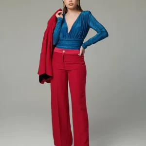 Body Lurex Decote Profundo Drapeado