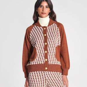 Casaco Bomber Pied-de-Poule