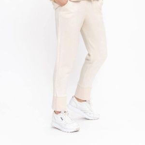 Calça malha punho com fecho