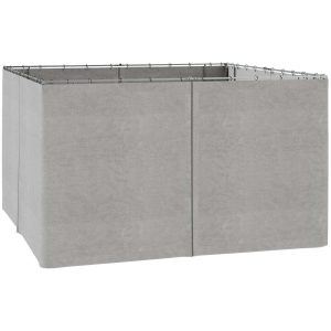 4 Paredes Laterais para Tenda 352×205 cm com Ganchos e Argola em C Cinza Claro