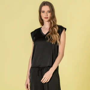 Blusa Decote V Acetinada