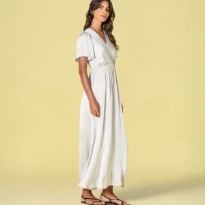 Vestido Acetinado Cruzado