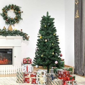 Árvore de Natal Artificial 150 cm Retardante de Fogo com 454 Ramos com 2 Tipos de Pontas de PVC