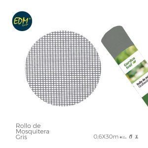 Rolo De Rede Mosquiteira Cinza 0,60X30Mts Em Fibra De Vidro Revestimento De Pvc Muito Resistente E Facil De Colocar