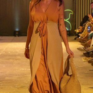 Vestido Alça Larga C/ Sobreposição Cintura
