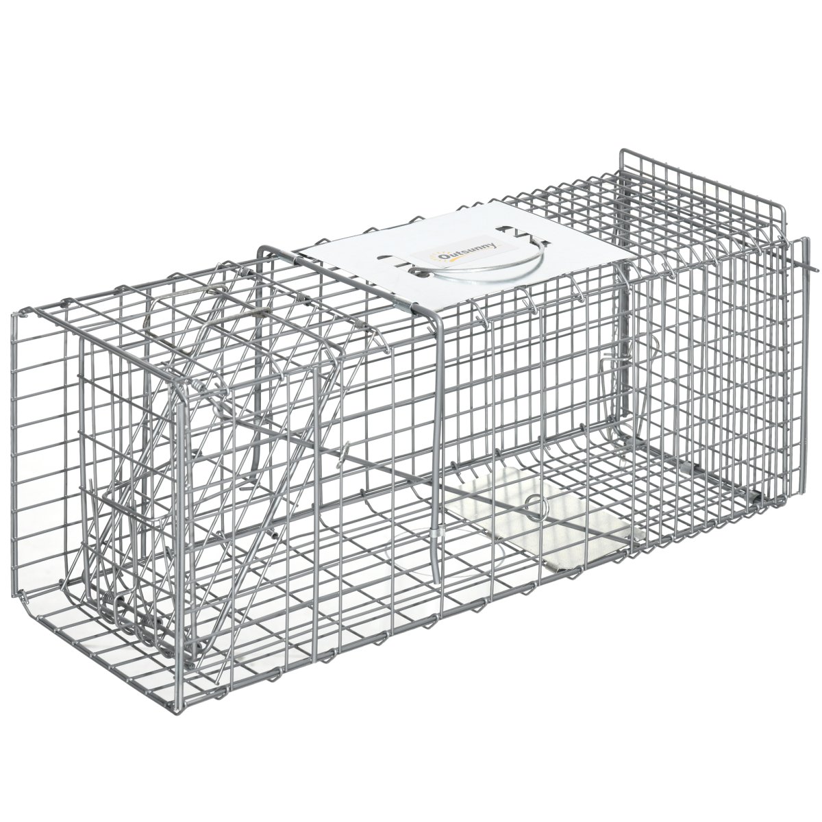 Armadilha para Animais Vivos Dobrável 66x24x30,5 cm Gaiola de Captura com Porta e Alça - Image 3
