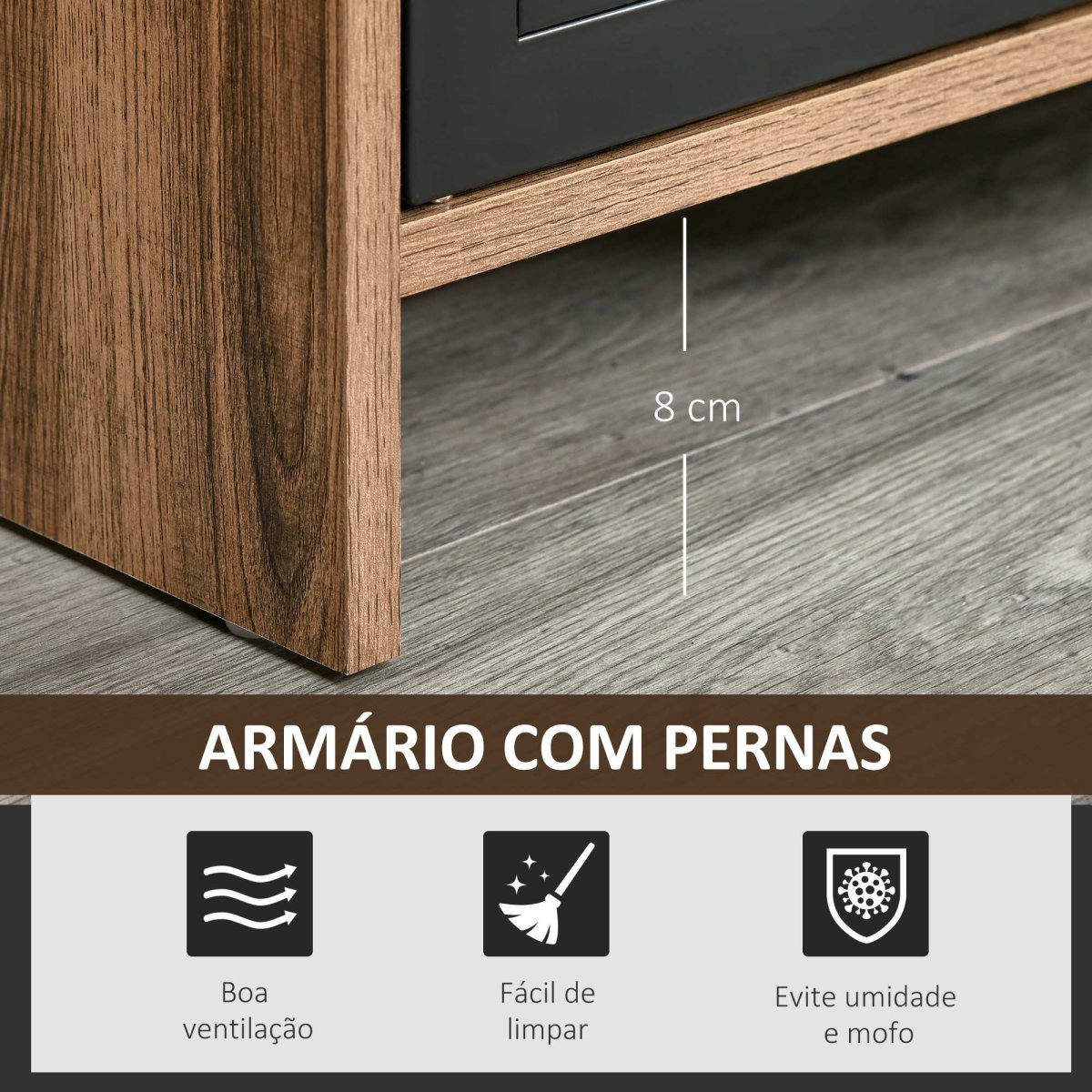 Armário de TV para televisores de 42 “com 2 compartimentos fechados - Image 6