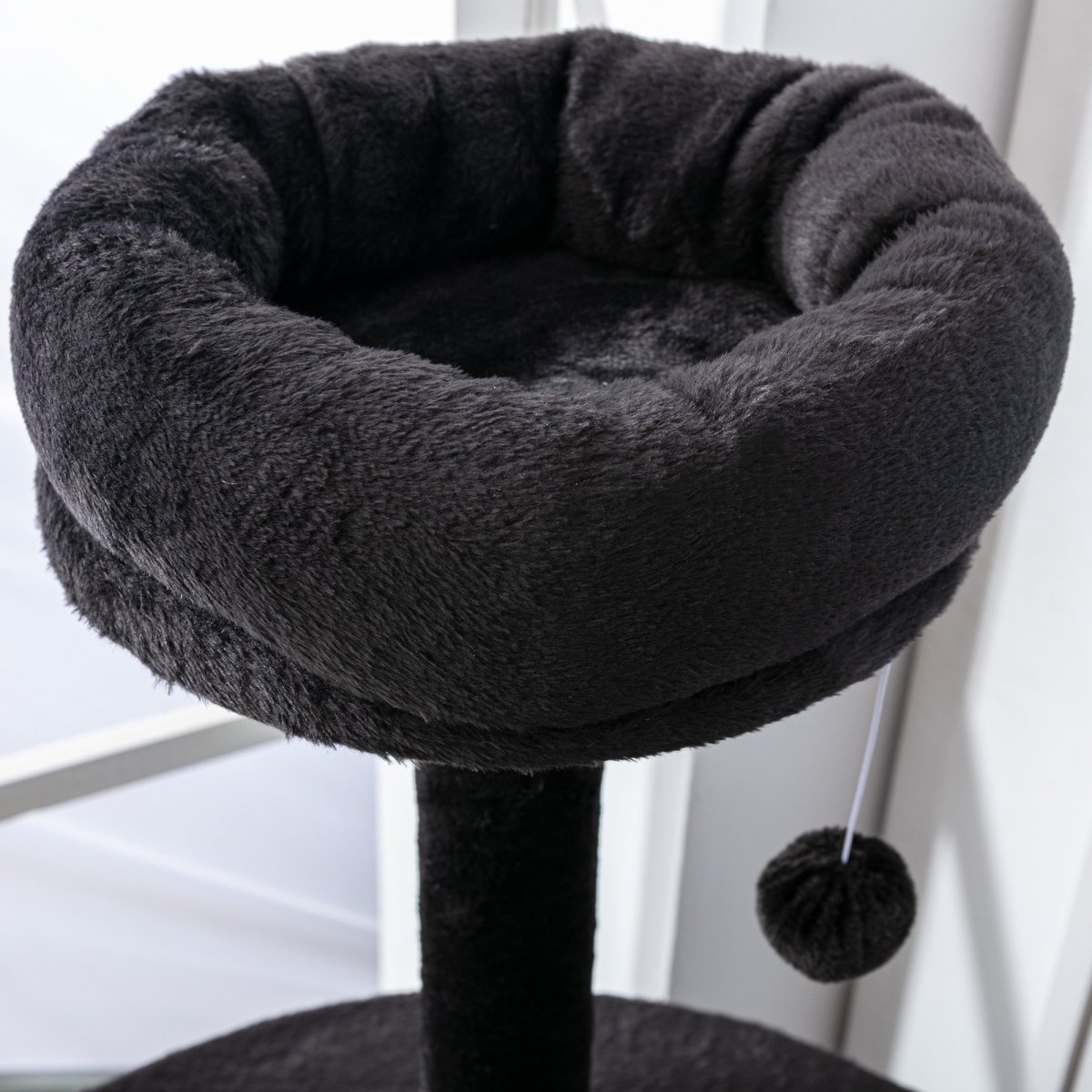 Árvore Arranhador para Gatos Grande Altura 153cm Torre de Escalada para Gatos com Caverna Redes Plataformas Postes Arranhadores de Sisal e Bola Suspensa Cinza Escuro - Image 6
