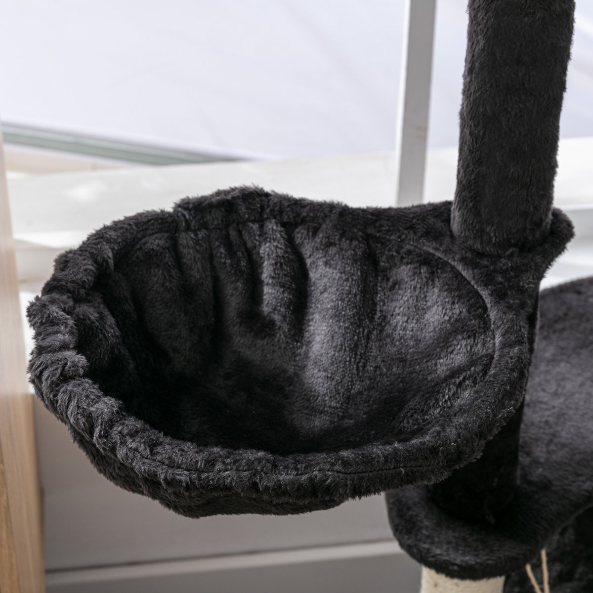Árvore Arranhador para Gatos Grande Altura 153cm Torre de Escalada para Gatos com Caverna Redes Plataformas Postes Arranhadores de Sisal e Bola Suspensa Cinza Escuro - Image 8