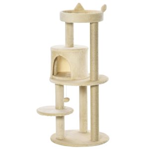 Árvore Arranhador para Gatos de 104 cm 48x48x104 cm Bege