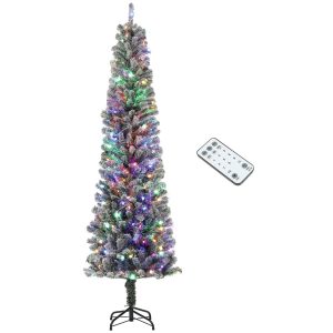 Árvore de Natal 225 cm com 220 Luzes LED de Duas Cores 519 Ramos e Suporte de Aço Árvore de Natal para Sala de Estar Interior Verde