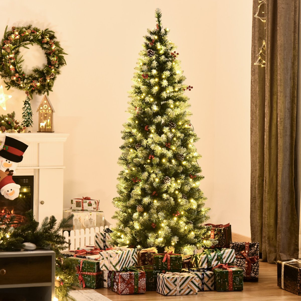 Árvore de Natal Nevada Artificial 180cm com 300 Luzes LED e 618 Ramos - Image 2