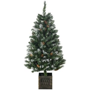 Árvore de Natal Nevada com 328 Ramos e Suporte Metálico