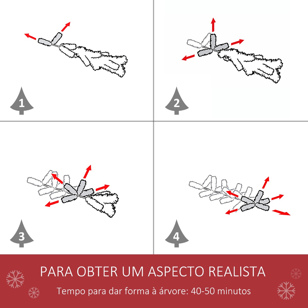 Árvore de Natal Ø140x225cm com Neve Artificial e 1083 Pontas - Image 7