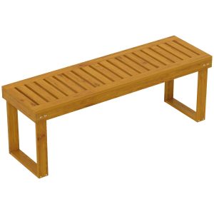 Banco de Jardim de 2 Lugares com Assento em Ripas C120x34x43 cm Teca