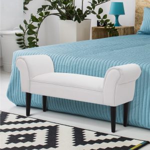 Banco para Pé de Cama Branco – Medidas 102x31x51cm