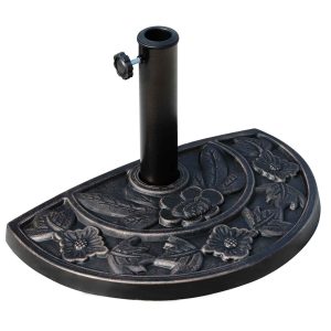 Base para Chapéu de Sol de Resina em Forma Semicircular para Mastros de Ø3,8 cm e Ø4,8 cm 50x31x32 cm