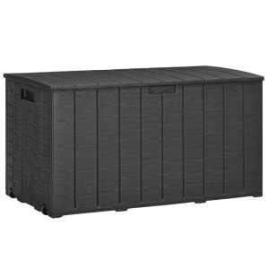 Baú de Armazenamento Exterior 366L de Plástico de Parede Dupla