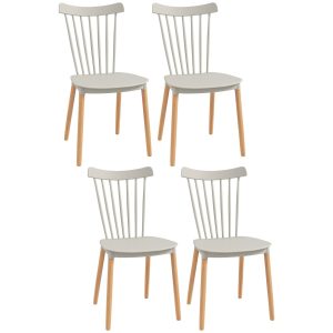 Cadeiras de Cozinha com Encosto Alto Carga Máx. 120kg 43×52,5×83 cm