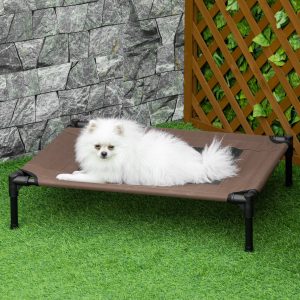 Cama para Animais de Estimação Portátil com Tecido Transpirável  76x61x18cm Marrom