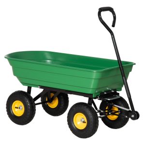 Carrinho de Jardim com Guiador Ajustável e 4 Pneus 109x52x94 cm
