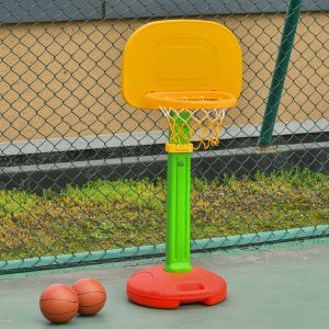 Cesta de Basquetebol Infantil para Crianças 52,5x44x120-160cm Amarelo Verde Vermelho