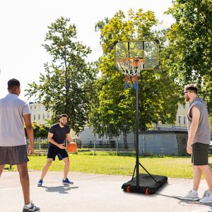 Cesto de Basquetebol com Altura Ajustável 178-208cm. Para Crianças acima de 6 Anos para Exterior
