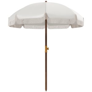 Chapéu de Sol para Terraço com 8 Varas Abertura Manual Anti-UV Impermeável e Bolsa de Transporte