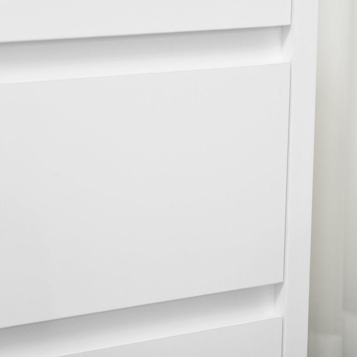 Cómoda Moderna com 4 Gavetas Carga Máxima 40 kg 70x37x75 cm Branco e Madeira - Image 9