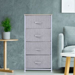 Cómoda Organizador com 4 Gavetas de tecido  – Medidas 45x30x92cm