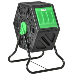 Compostor Giratório de 65L 60x49x77 cm Preto