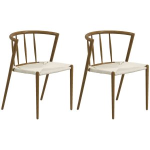 Conjunto de 2 Cadeiras Estilo Rústico Carga Máxima 120 kg 51x51x71 cm
