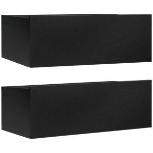 Conjunto de 2 Mesas de Cabeceira com 1 Gaveta 40x30x15 cm Preto