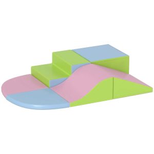 Conjunto de 6 Blocos Espuma para Crianças 12-36 Meses Brinquedo Educativo Construção Infantil Escalar 150x100x24 cm Multicor