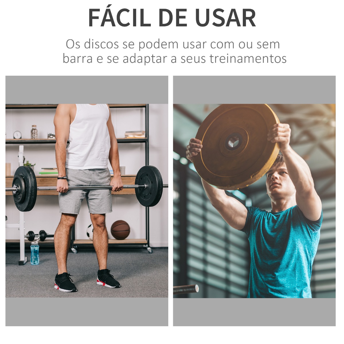 Conjunto de 6 Discos de Peso 35kg Discos Olimpicos de Ø5,4cm para Treinar em Casa Academia - Image 7
