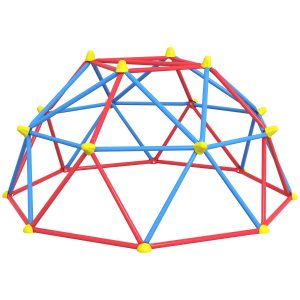 Conjunto de Cúpula Geométrica Parque Infantil para 3-8 Anos Com Estrutura Metálica Anti-UV Carga 180 kg Ø183×90 cm