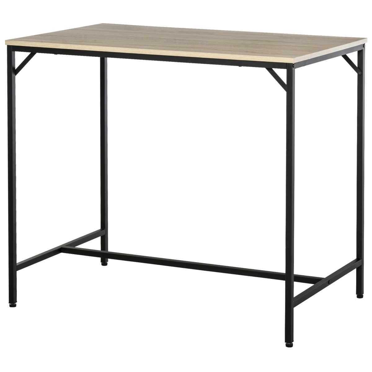 Conjunto de Mesa de Bar com 4 Bancos com Apoio para os Pés, Conjunto de Móveis de 5 Peças, Mesa de 100x60x88cm e Bancos de 32x32x57cm para Sala de Jantar Cozinha Preto e Carvalho - Image 9