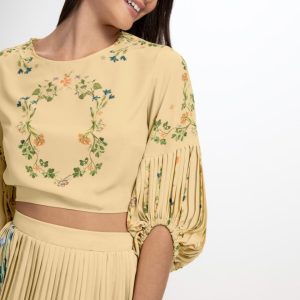 Camisola Cropped Manga Bufante