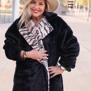 Casaco curto pelo zebra