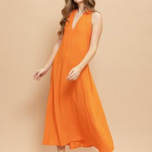 Vestido Comprido Decote V Costas Cruzadas