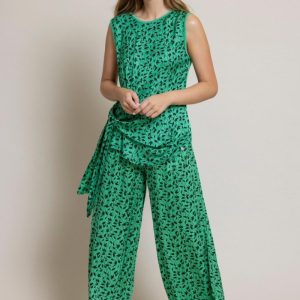 Pantalona Cetim Cós Elástico / Bolsos