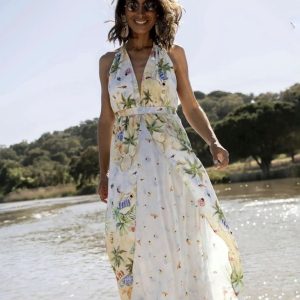 Vestido C/ Sobreposição / Costas Descobertas