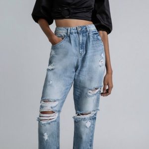 Calças Jeans Com Rasgos Big