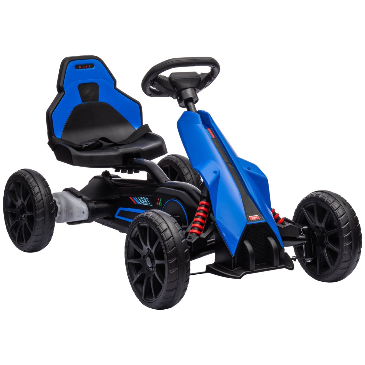 Kart a Bateria 12V Velocidade Ajustável 3-5 km/h e Cinto de Segurança Carga 30 kg para Exterior 100x58x58,5 cm