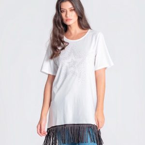 T-shirt estrela com franjas