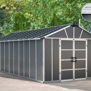 Abrigo de Jardim Yukon de Policarbonato, Cinzento Canopia
