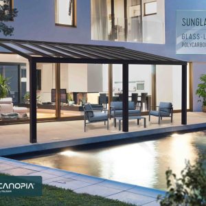 Cobertura para terraço Stockholm – Estrutura em cinza Canopia