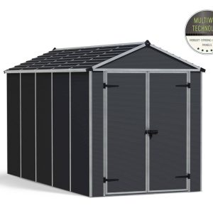 Abrigo de Jardim Rubicon de Policarbonato, Cinzento Canopia